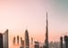 The Burj Khalifa and the Dubai skyline at dusk